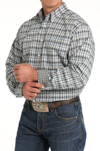 Men’s Cinch Blue/Black Plaid Western Shirt