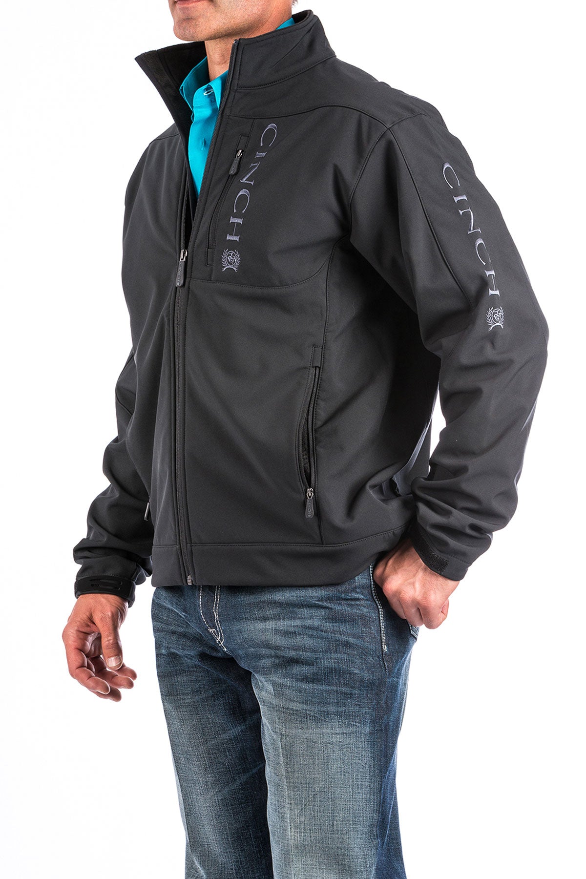 Men’s Cinch Solid Black Bonded Jacket