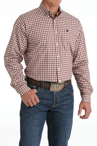 Men’s Cinch Cream/Red Plaid Western Shirt