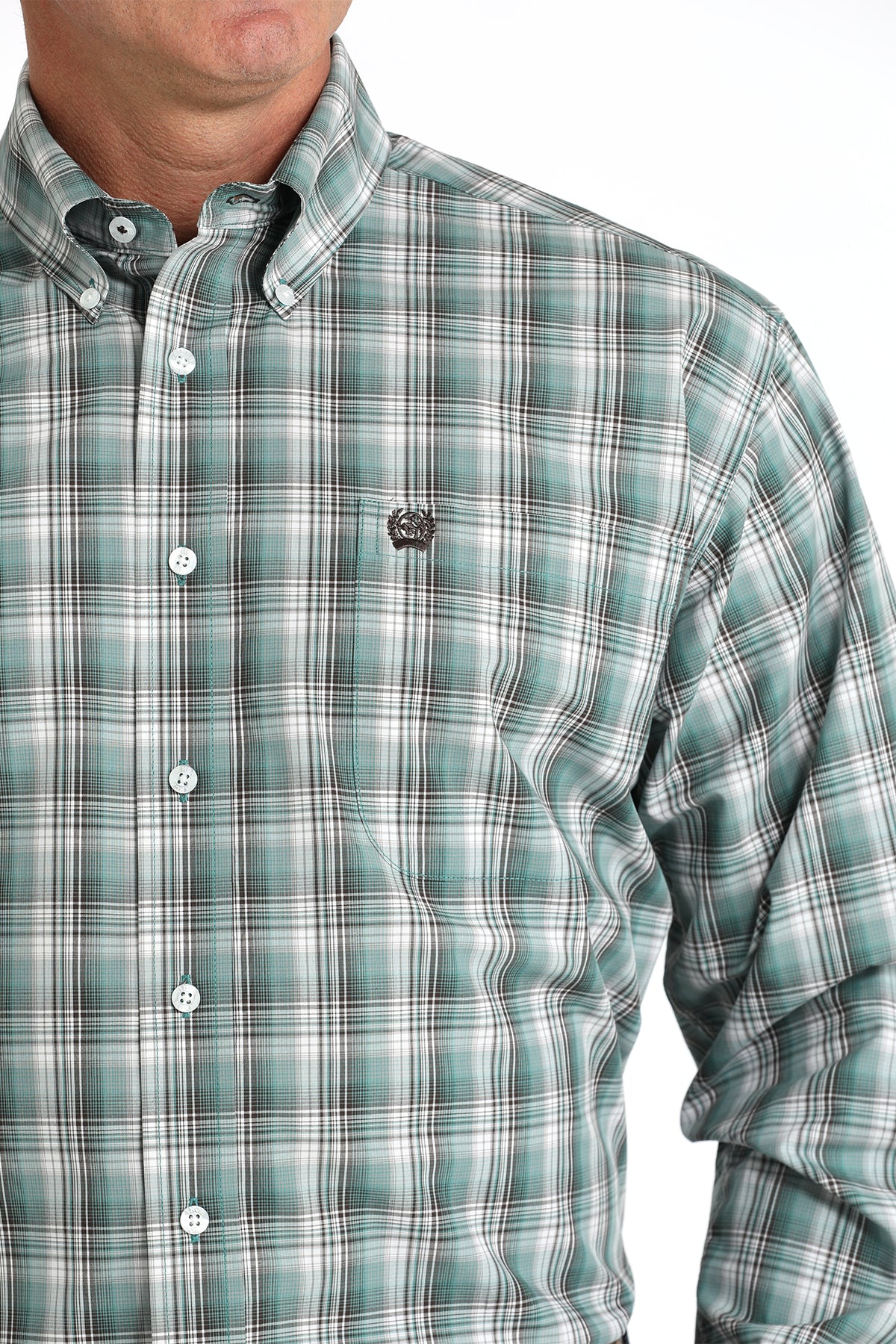 Men’s Cinch Green Plaid Western Shirt