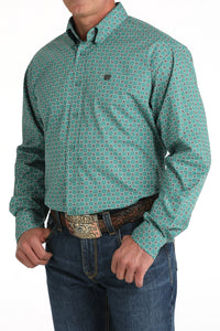 Men’s Cinch Green Print Western Shirt