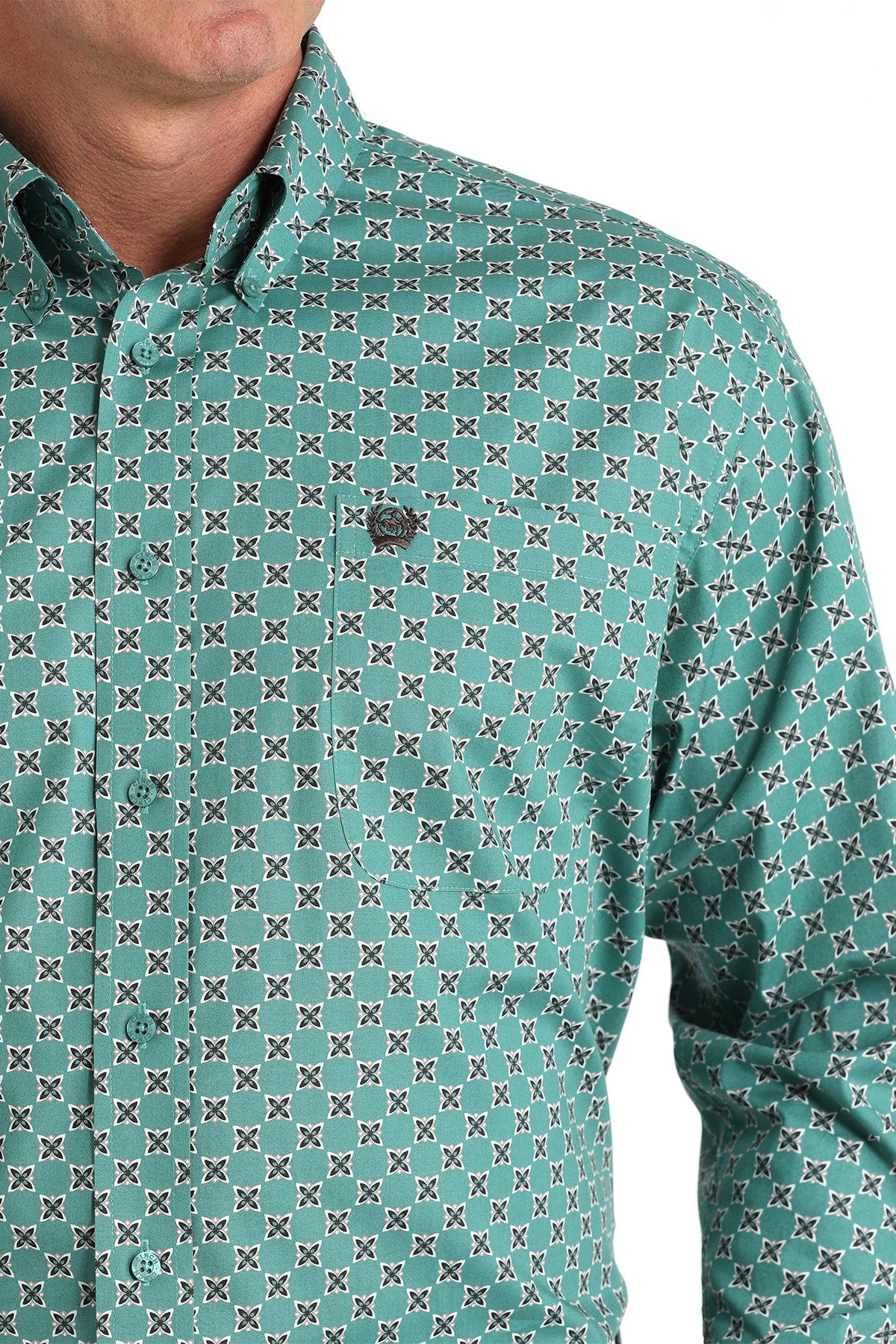 Men’s Cinch Green Print Western Shirt