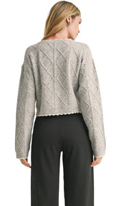 Ladies Cabel/Scallop Sweater