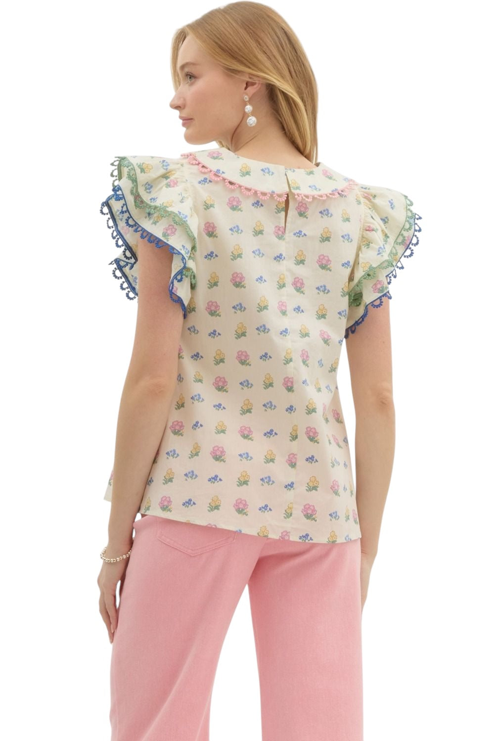 Ladies Floral Stamp Blouse