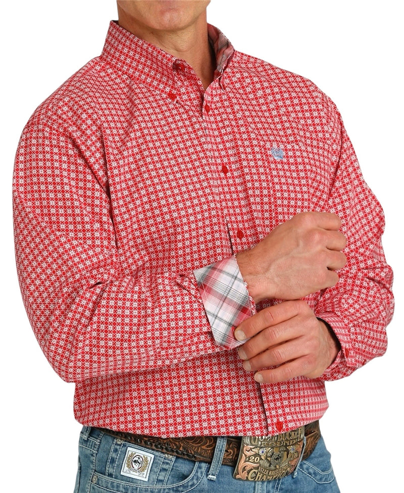 Men's Cinch Red Print Western Shirt