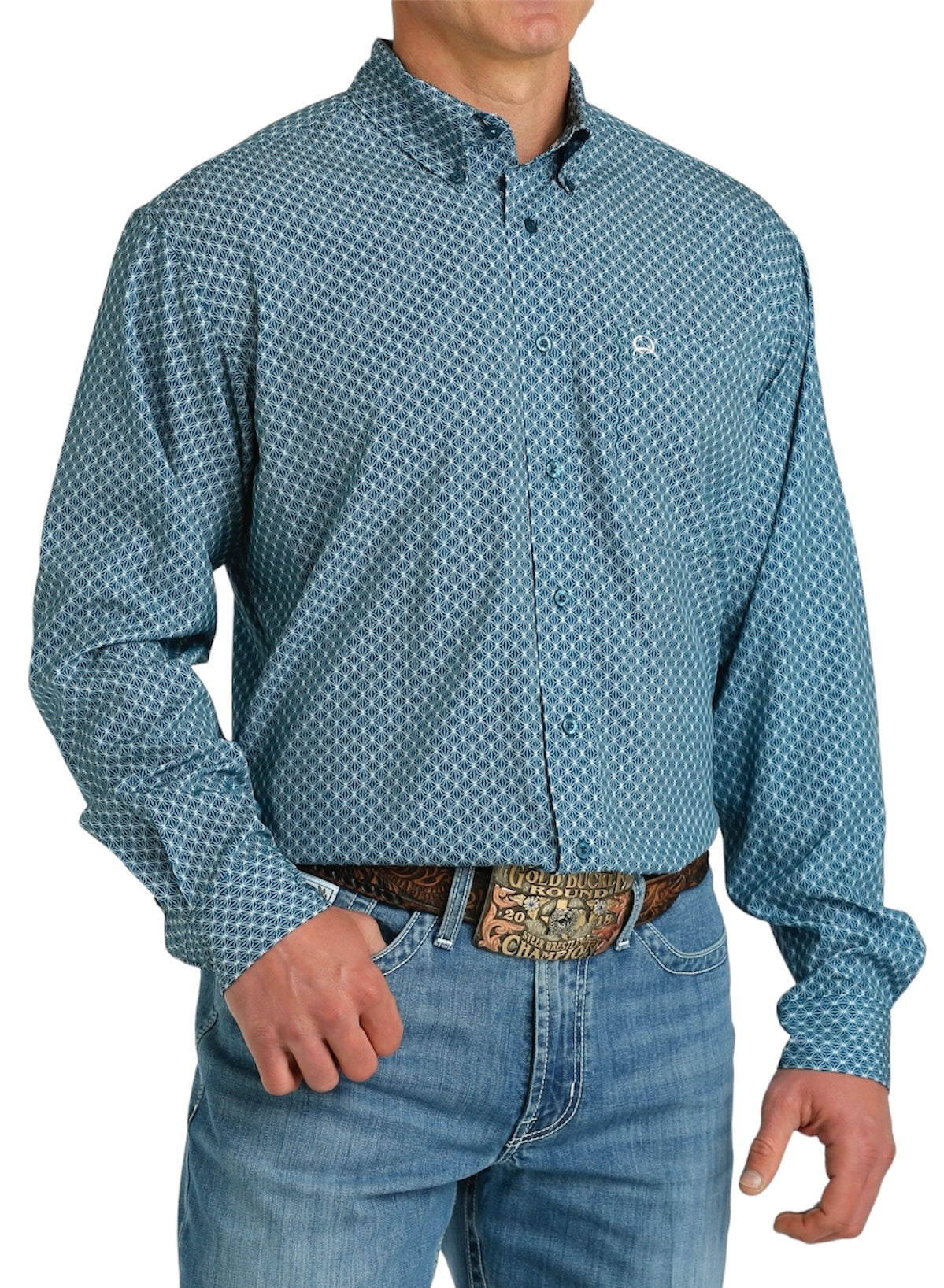 Men's Cinch Arenaflex Blue Long Sleeve Shirt