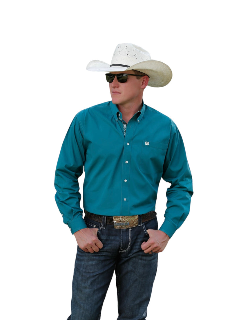 Men's Cinch Long Sleeve Teal Western Shirt