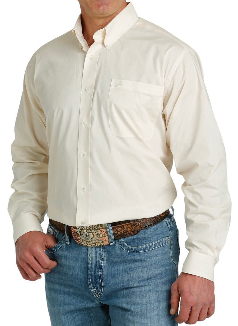 Men's Cinch Long Sleeve Cream Western Shirt