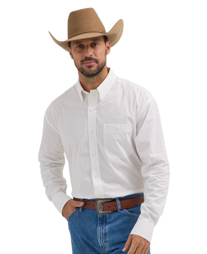 Men's Wrangler White Button Down Shirt