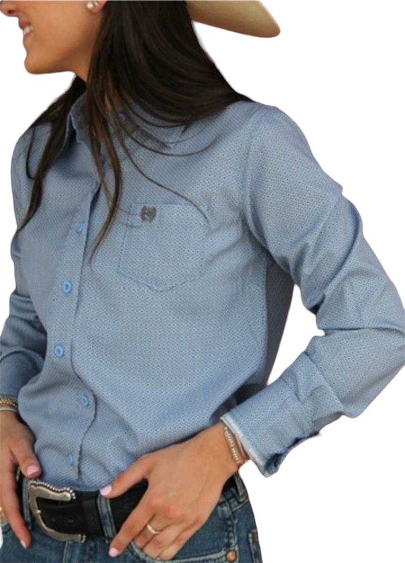 Ladies Cinch Arenaflex Blue Western Shirt