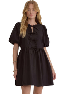 Ladies Black Bow Dress