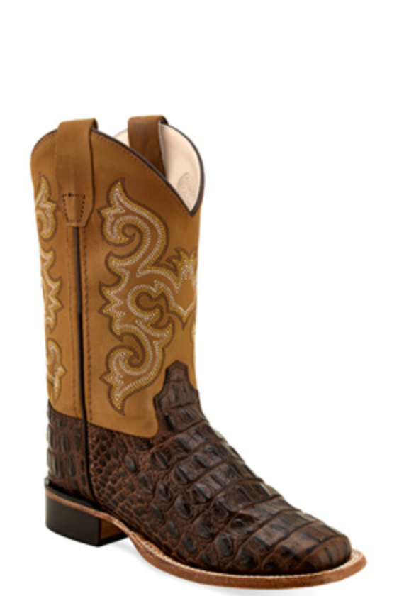 Kid's Old West Croc Square Toe Boots