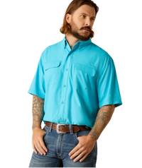 Men's Ariat Turquoise Reef Venttek Short Sleeve Shirt