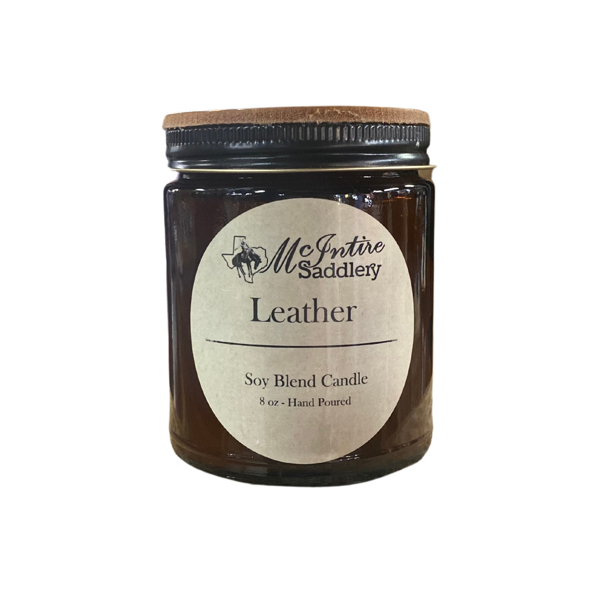 McIntire Leather Glass Jar Candle