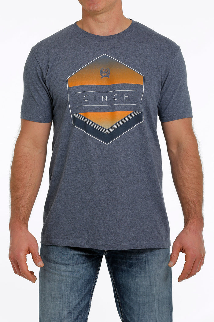 Men's Cinch Heather Blue Short Sleeve Tee